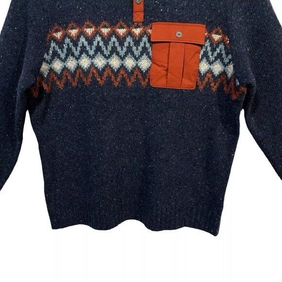 SmartWool Men's Heavy Henley Pull-over Sweater Size XXL Deep Navy Heather - Picture 5 of 12